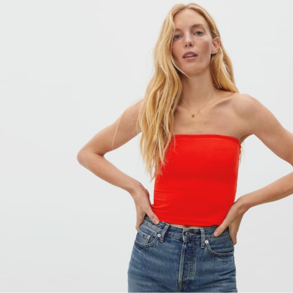 NWT Everlane tube top xs red